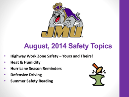 AUGUST SAFETY TIPS