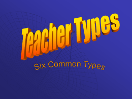 Teacher Types