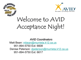 AVID Acceptance Night 2014