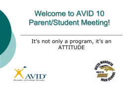 10th Grade Parent Night PowerPoint 2012