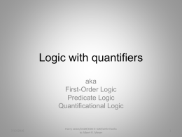 Quantificational Logic