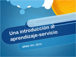 2015 Intro to Service Learning - Spanish