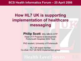 HL7 UK presentation (1.2 Mb)