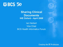 IHE Sharing Clinical Documents - Roundup (599 kb)