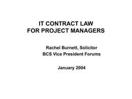 IT Contract Law for Project Managers