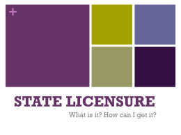 State Licensure PowerPoint (ppt)