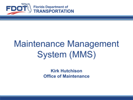 Maintenance Budget 101 - MMS - Kirk Hutchison