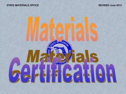 Materials Certification