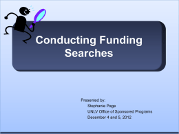 How to Locate Funding Opportunities