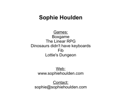 Presentation - Sophie Houlden