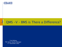 QMS -V - BMS is There a Difference? - Trish Withey