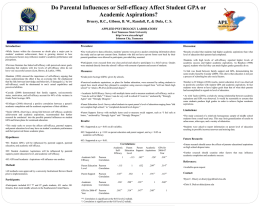 Druery, R.C., Gibson, B. W., Randall, P., & Dula, C. S. (2011, March). My Parents or Myself? Examining Parental Influences, Student Self-Efficacy, and Student Academic Performance/Aspirations. Poster presented at the annual Appalachian Student Research Forum (ASRF). Johnson City, TN.
