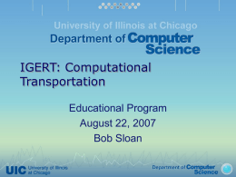 Educational program overview by Prof. Sloan