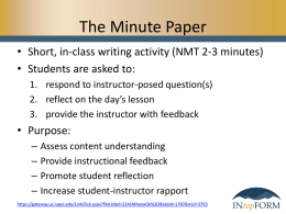 Minute Paper PowerPoint