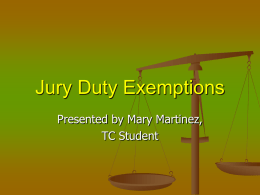Jury Duty Exemptions.ppt