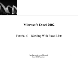 Excel Tutorial 5 PowerPoint