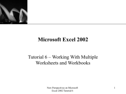 Excel Tutorial 6 PowerPoint