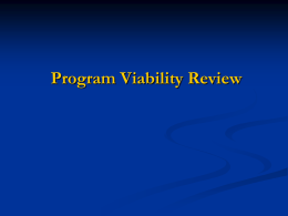 link to Program Viability Review Slide Presentation