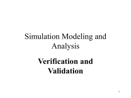 Model Verification and Validation