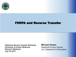 FERPA and Reverse Transfer