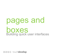 TouchDevelop Boxes and Pages