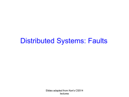 Distributed Systems: Faults