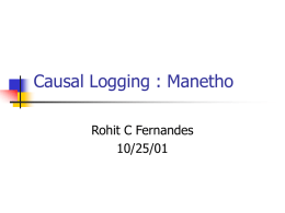 Causal logging: Manetho