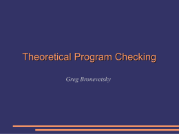 Theoretical Program Checking