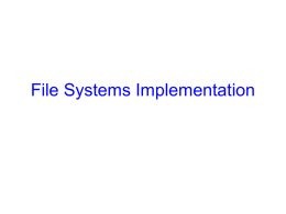 File Systems: Implementation
