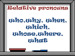 relative pronouns
