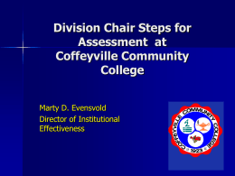 Division Chair Assessment Steps