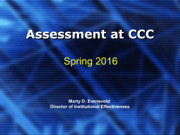 Assessment at CCC