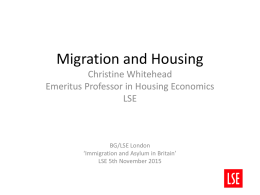 Christine Whitehead Migration and Housing