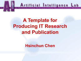 Template for Producing IT Research and Publication