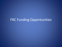Funding Opportunities - Presentation to Senate 10/3/12