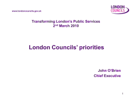 London Councils' Priorities
