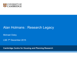 Alan Holmans: research legacy, Michael Oxley