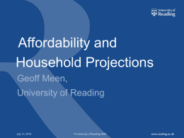 Affordability and household projections, Geoff Meen