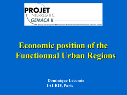 Economic Position of the Functional Urban Regions