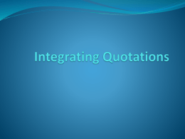 Integrating Quotations