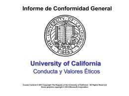 UC Ethical Values and Conduct (spanish
