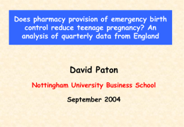 Does pharmacy provision of emergency birth control reduce teenage pregnancy? An analysis of quarterly data from England