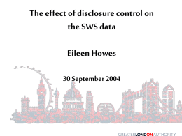 The impact of disclosure control on the Special Workplace Statistics