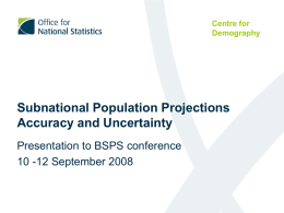 Variants and Accuracy: results from the Subnational Projection Consultation for England.