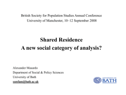 Shared residence: A new social category of analysis?