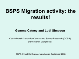 Migration mapping at the BSPS Conference.
