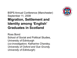Migration, settlement and identity among English graduates in Scotland
