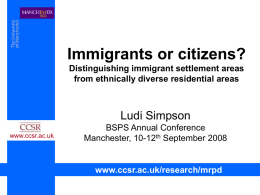 Immigrants or citizens? Distinguishing immigrant settlement areas from ethnically diverse residential areas