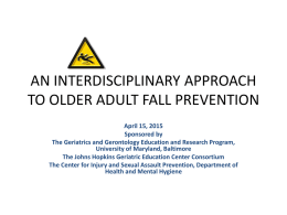 An Interdisciplinary Approach to Older Adult Fall Prevention