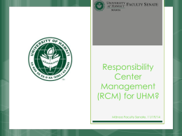 CAB Presentation on principles of RCM for UH MFS meeting 11/19/14